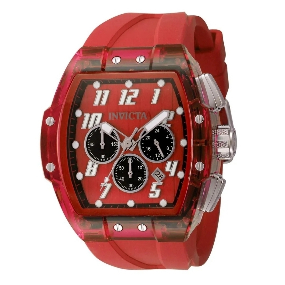 NEW 45483 Invicta S1 Rally Kinesia Anatomic Men's Watch - 47mm Clear Racing Red